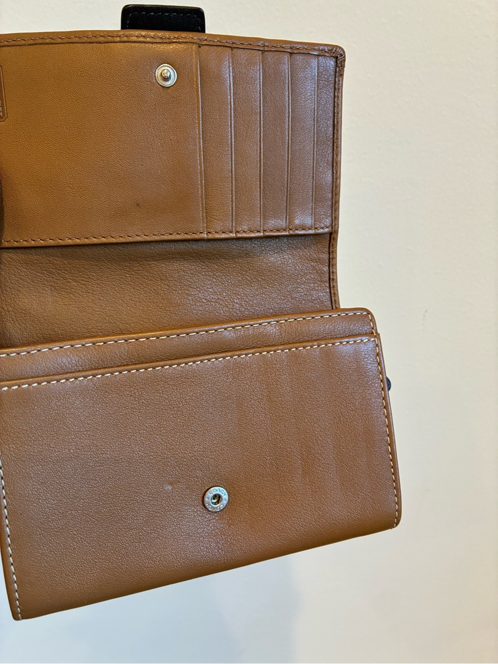 Coach Brown/Tan Leather Buckle Wallet Clutch Y2K Vintage Soho - Picture 6 of 12
